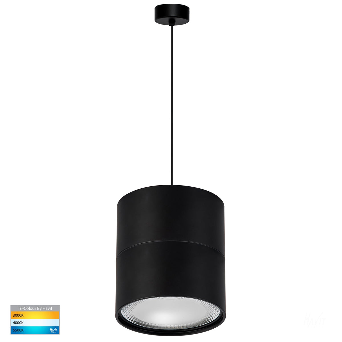 Nella Black 18w LED Pendant - HV5805T-BLK-P