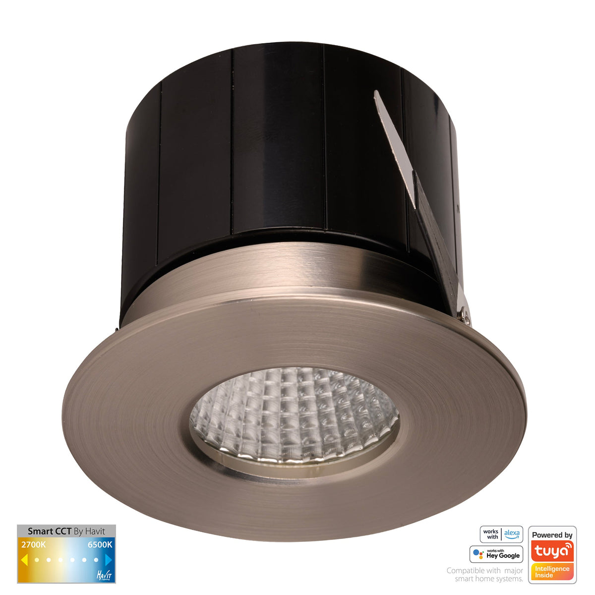 Prime Nickel Coloured Fixed CCT WIFI LED Downlight - HV5511CCT-NK