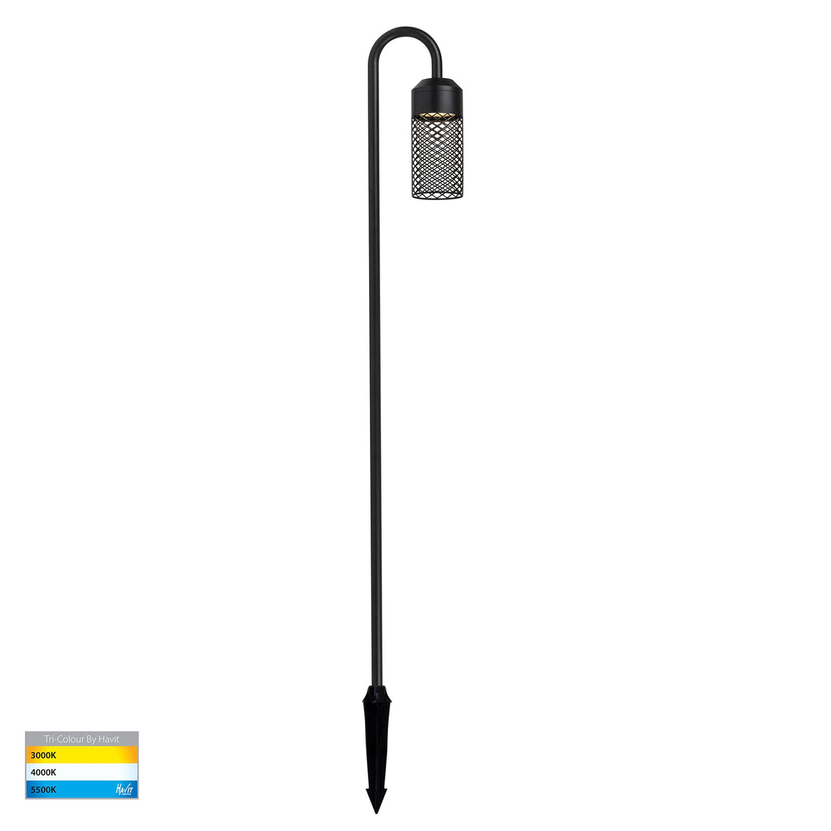 Stellato Aluminium Black LED Bollard Spike Light - HV1529T-BLK-24V