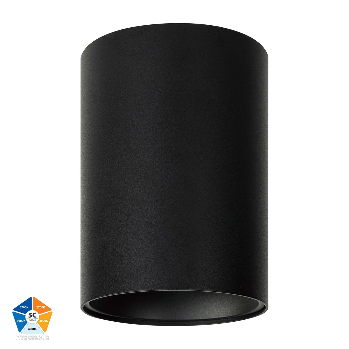 Nella Black 24w Surface Mounted LED Downlight - HV5844S-BLK-12V
