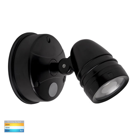 Focus Polycarbonate Black Single Adjustable Spot Light With Sensor - HV3792T-BLK