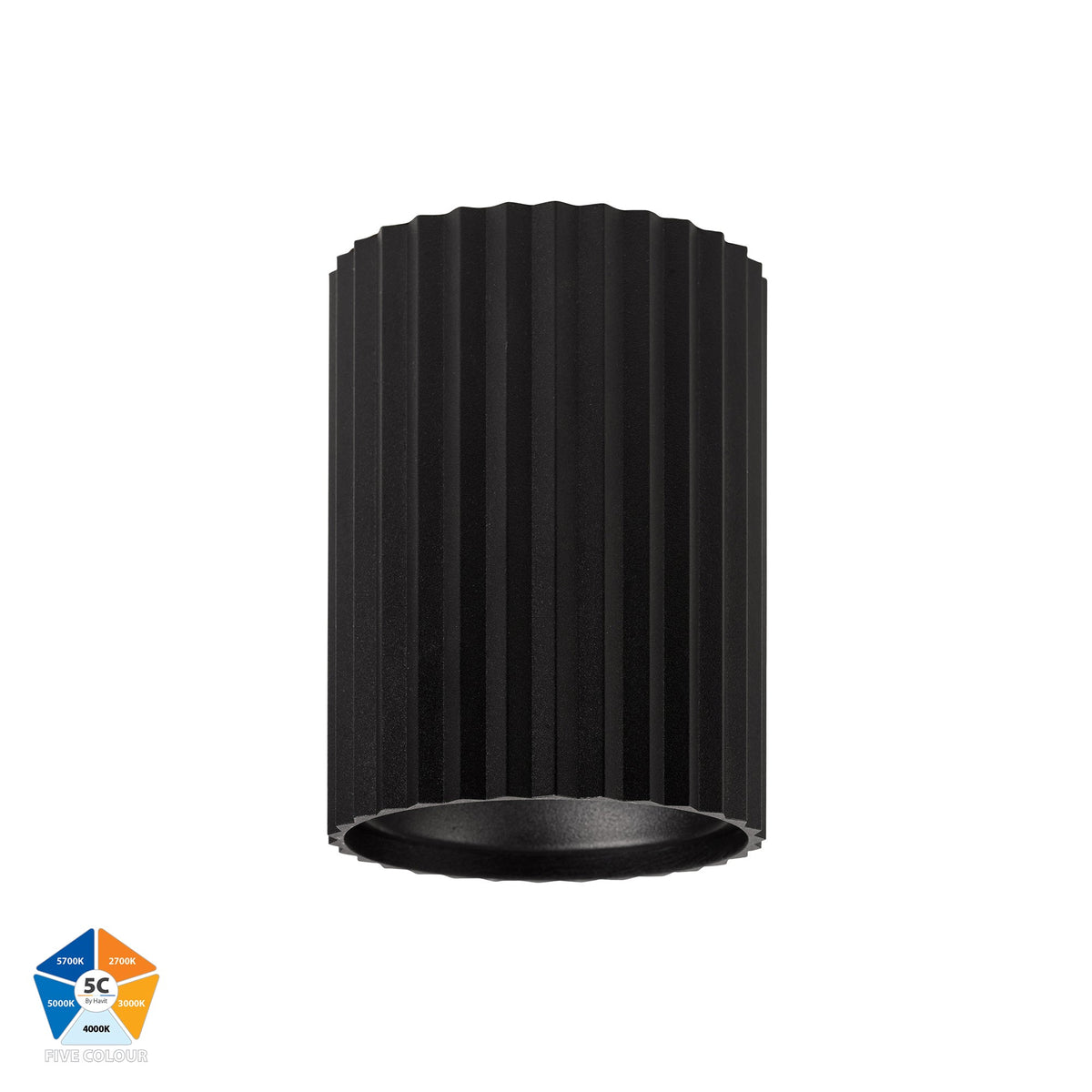 Nella Black 12w Surface Mounted LED Downlight - HV5852S-BLK