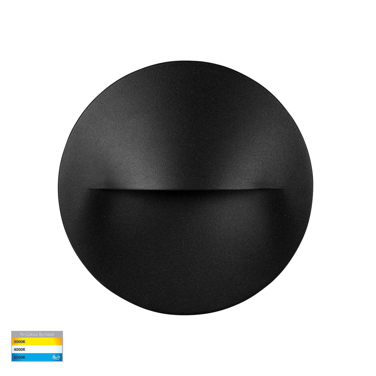 Lisca Aluminium Black Round LED Wall Light - HV3227T-BLK-240V