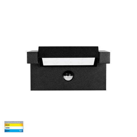 Locu Aluminium Black Adjustable 12w LED Floodlight with Sensor - HV3731T-BLK-PIR