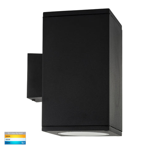 Porter Square Black Large Up & Down LED Wall Light - HV3629T-BLK-SQ