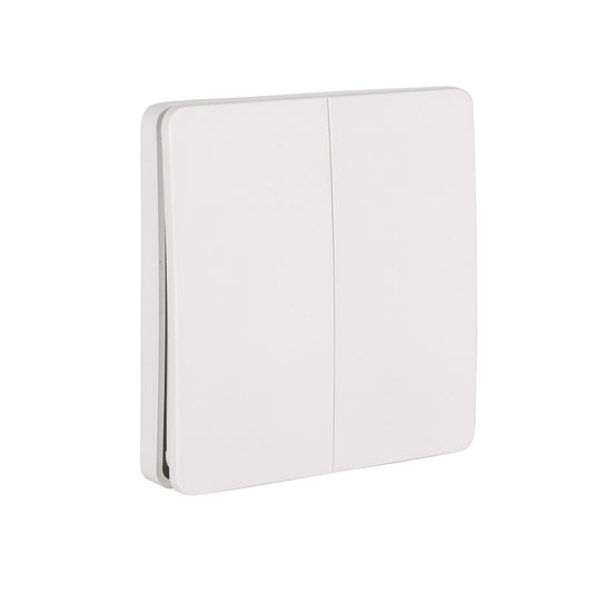 Two Gang White Wireless Self Powered Wall Switch - HV9262