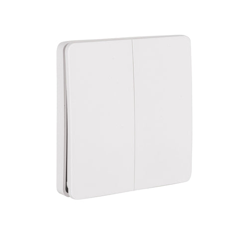 Two Gang White Wireless Self Powered Wall Switch - HV9262