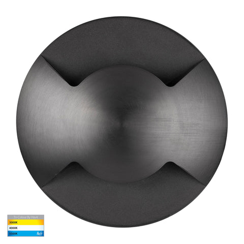 Viale Graphite Coloured Brass TRI Colour LED Double Driveway Light - HV19072T-GPH