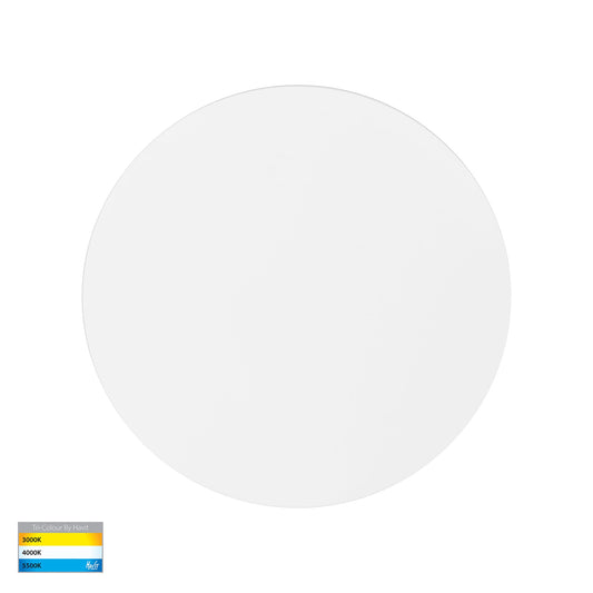 Halo White TRI Colour LED Wall Light - HV3592T-WHT