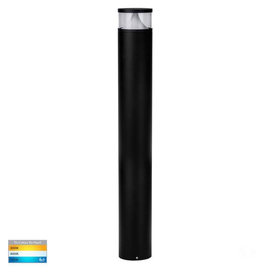Divad 1000mm Black LED Bollard Light - HV1629T-BLK-240V-RND