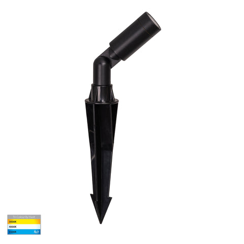Cilindor Black 3w LED Garden Spike Light - HV1435T-BLK