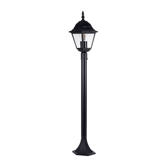 Newark Aluminium Black 4 Panel Post Light - HV1651W-P-BLK