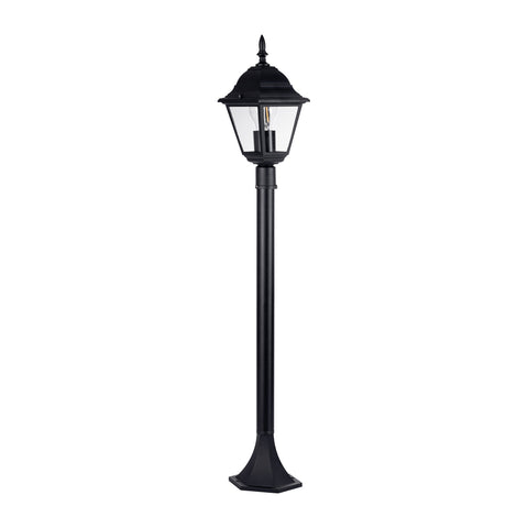 Newark Aluminium Black 4 Panel Post Light - HV1651W-P-BLK