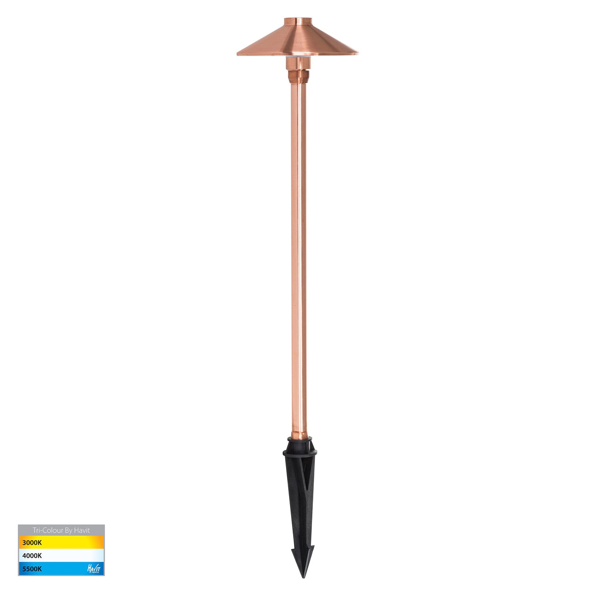 Polari Solid Copper 3w LED Garden Spike Light - HV1452T-CP