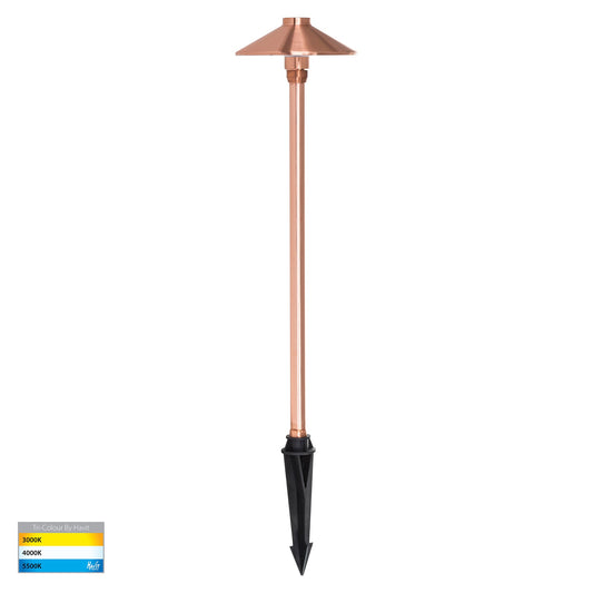 Polari Solid Copper 3w LED Garden Spike Light - HV1452T-CP