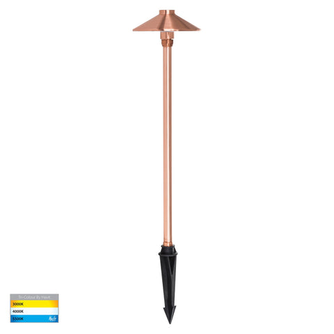 Polari Solid Copper 3w LED Garden Spike Light - HV1452T-CP