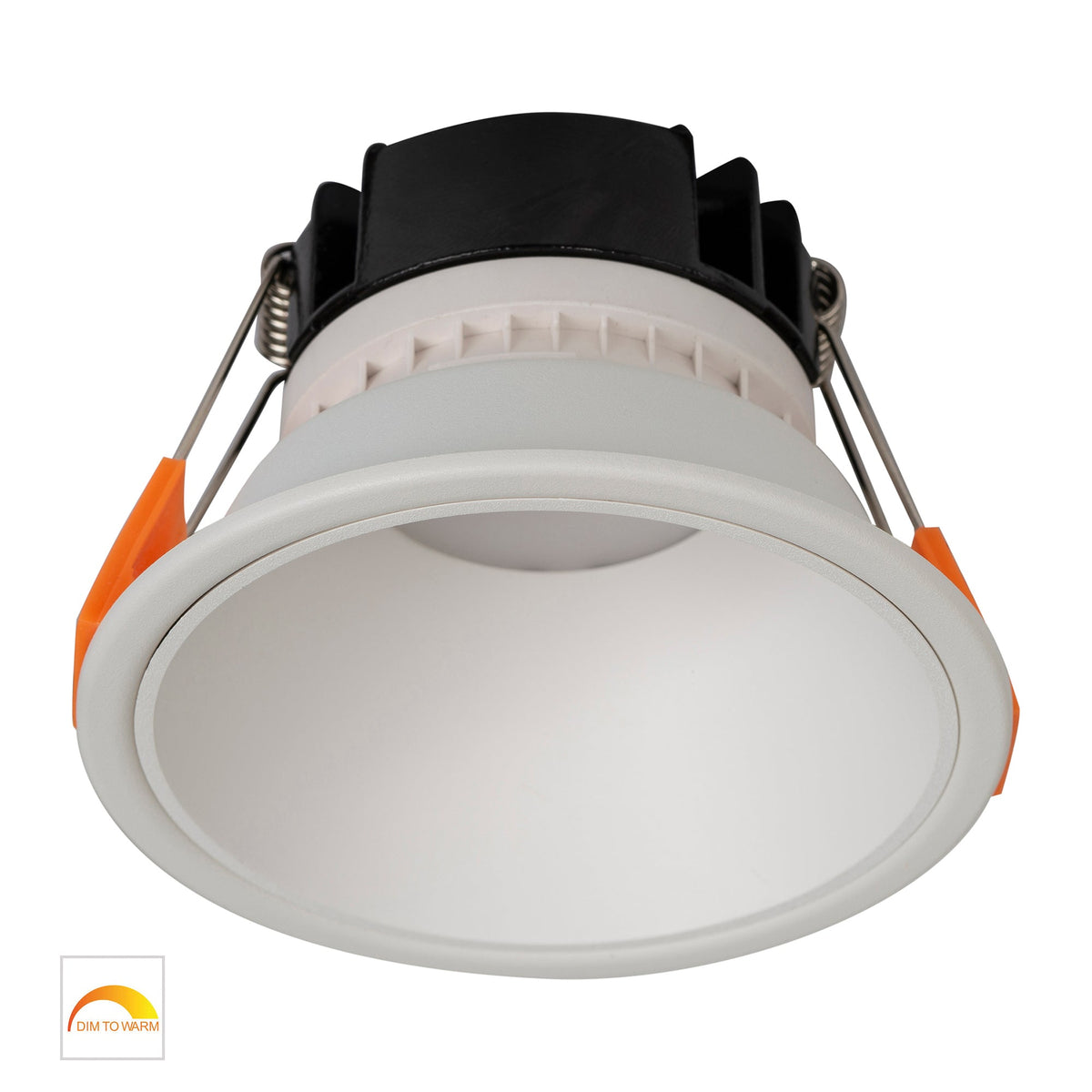 Gleam White with White Insert Fixed Dim to Warm LED Downlight - HV5528D2W-WW