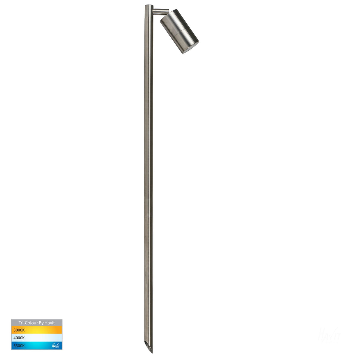 Tivah 316 Stainless Steel TRI Colour Single Adjustable LED Bollard Spike Light - HV1403T-SS316