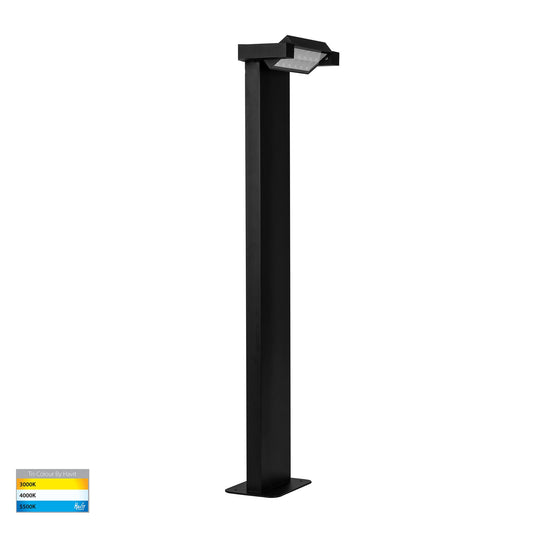 Locu Black Single Adjustable LED Bollard Light - HV1634T-BLK-240V