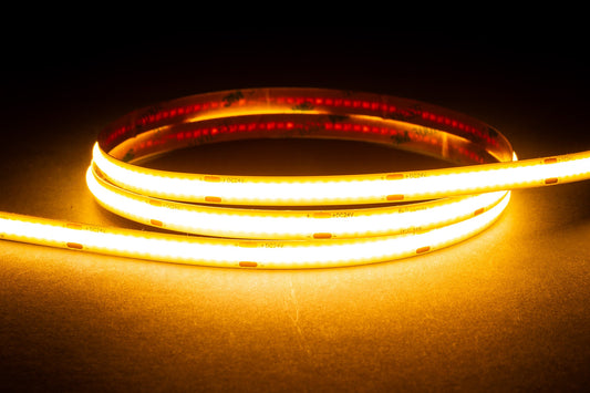 9.6w IP20 24v DC 3000K COB Dotless LED Strip - HV9761-IP20-320-3K-30M