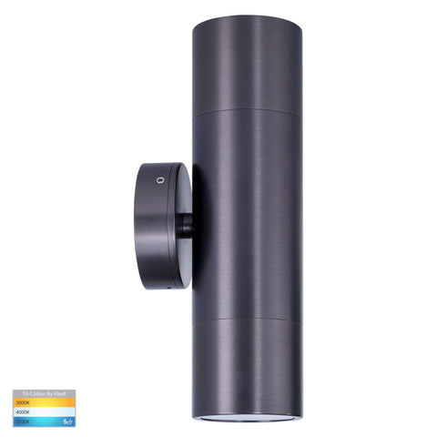 Tivah Solid Brass Graphite Coloured TRI Colour Up & Down Wall Pillar Lights - HV1077MR16T