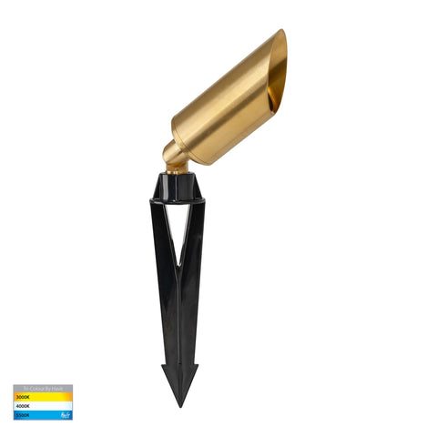 Shawl Solid Brass 5w LED Garden Spike Light - HV1458T-BR