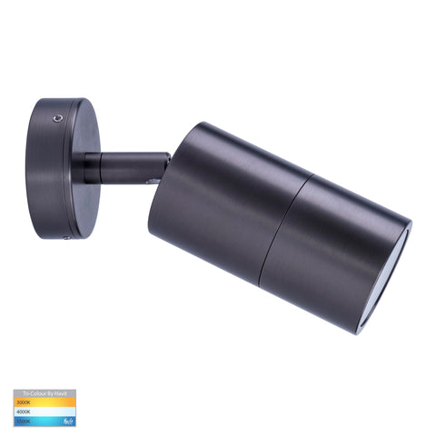 Tivah Solid Brass Graphite Coloured TRI Colour Single Adjustable Wall Pillar Lights - HV1277GU10T