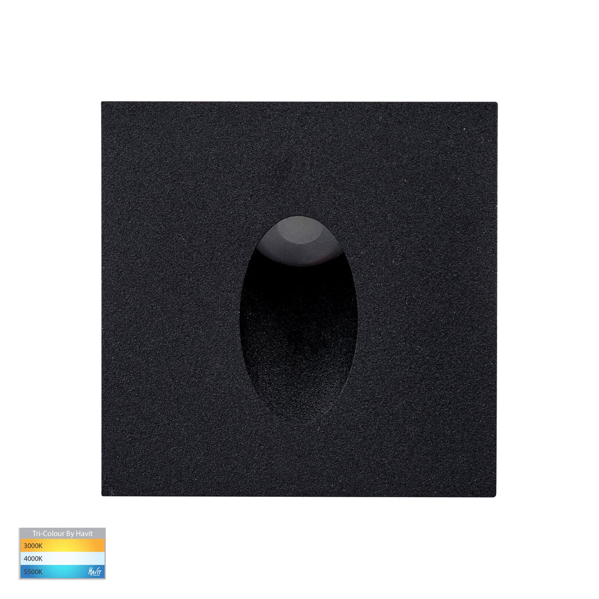 Mini Reces Black Square TRI Colour Recessed LED Step Light - HV3216T-BLK-12V
