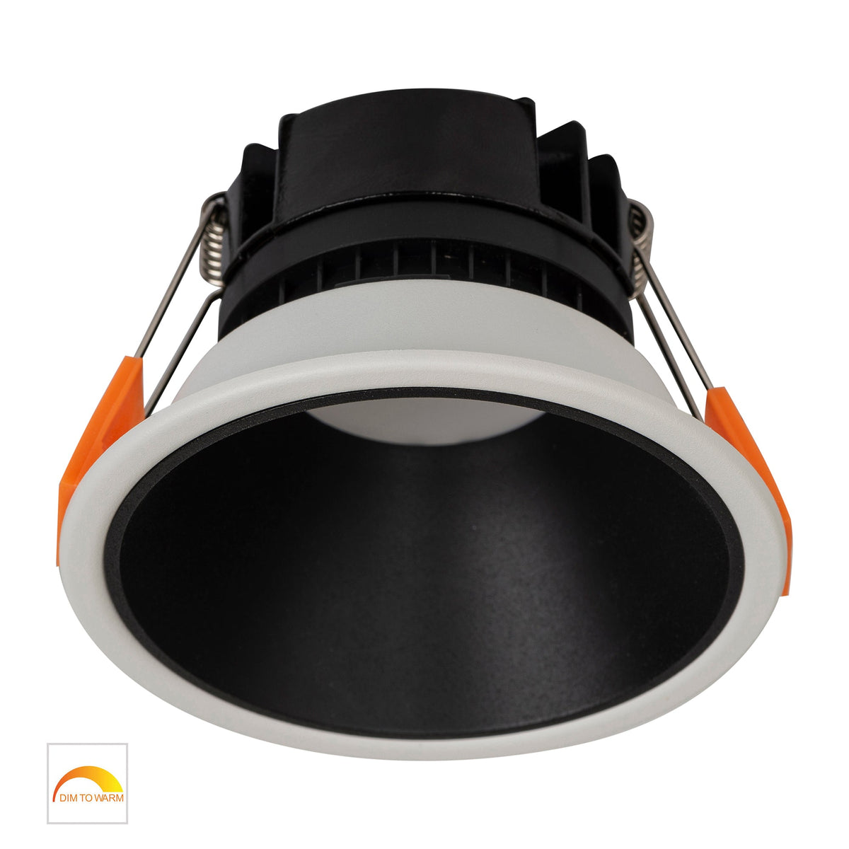 Gleam White with Black Insert Fixed Dim to Warm LED Downlight - HV5528D2W-WB