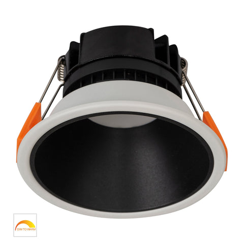 Gleam White with Black Insert Fixed Dim to Warm LED Downlight - HV5528D2W-WB