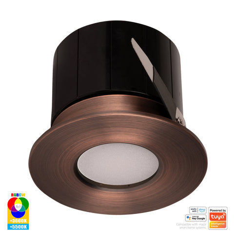 HV5511RGBCW-AB- Prime Antique Brass Fixed RGBCW WIFI LED Downlight - HV5511RGBCW-AB