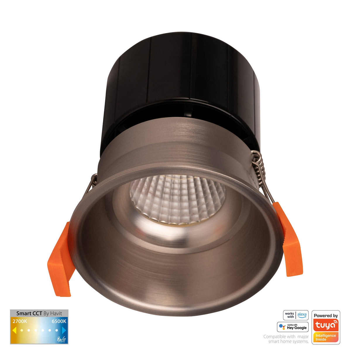 Prime Nickel Coloured Fixed Deep CCT WIFI LED Downlight - HV5513CCT-NK