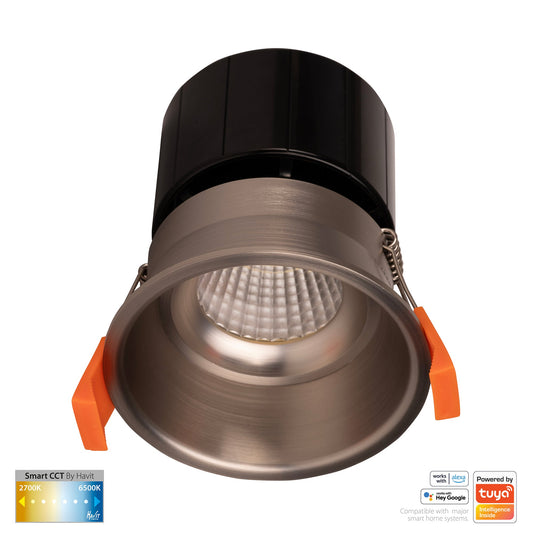 Prime Nickel Coloured Fixed Deep CCT WIFI LED Downlight - HV5513CCT-NK