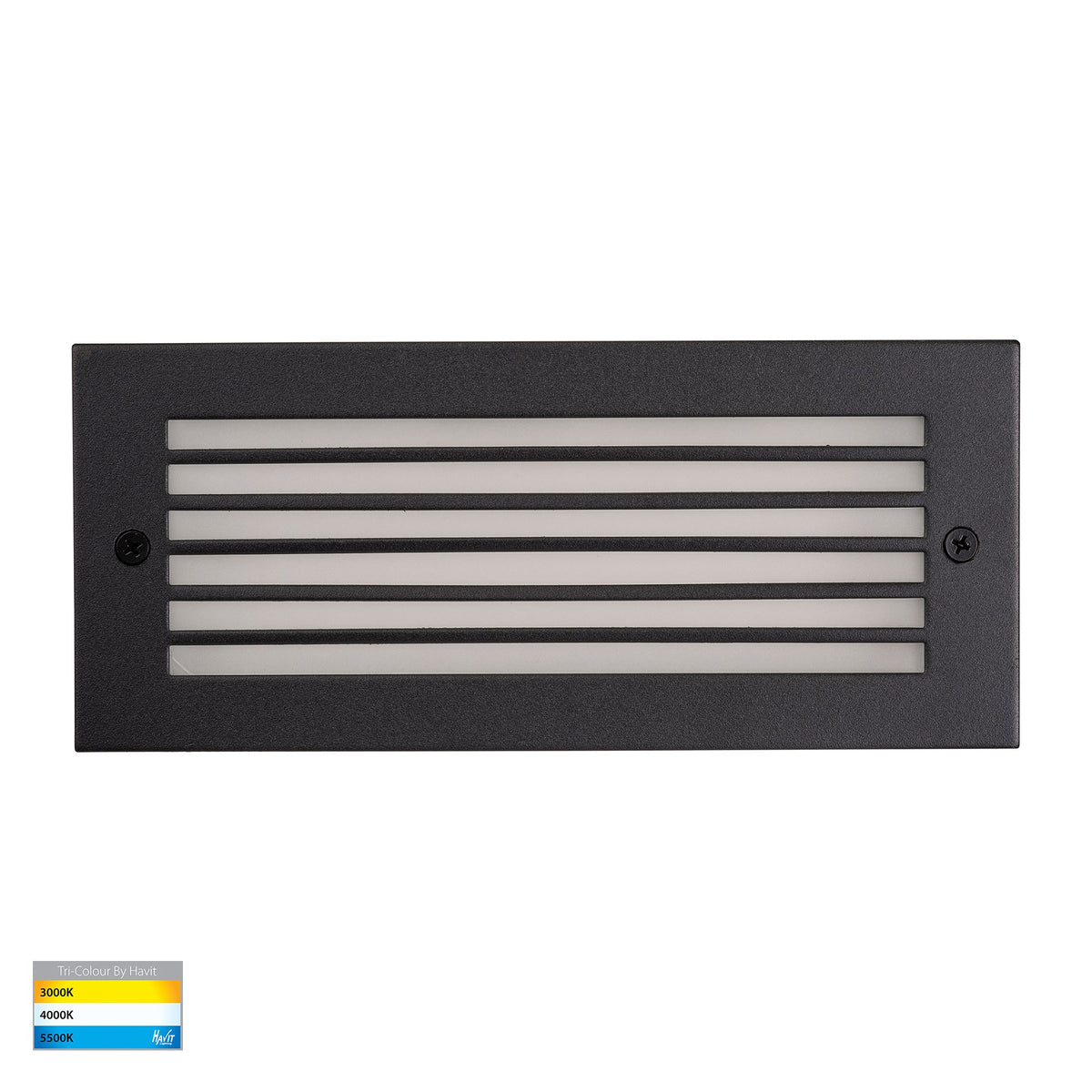 Bata Black LED Brick Light with Grill - HV3004T-BLK-12V