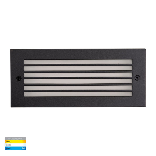 Bata Black LED Brick Light with Grill - HV3004T-BLK-12V