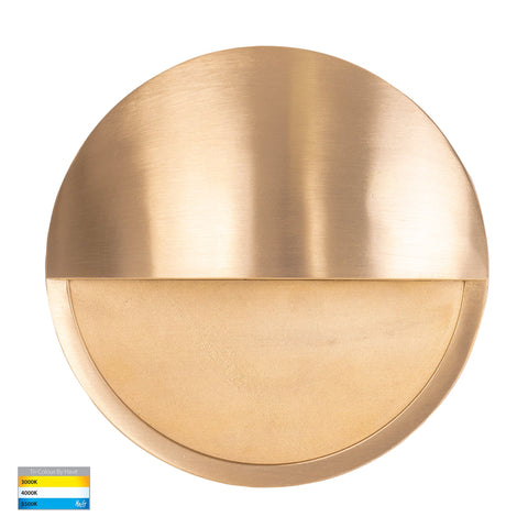 Veko Solid Brass Step Lights with Eyelid - HV2929T-BR-240V