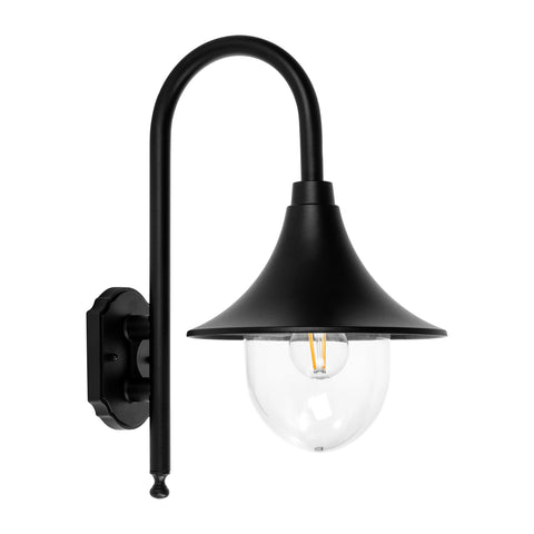 Hove Aluminium Black Coach Wall Light - HV3554W-BLK