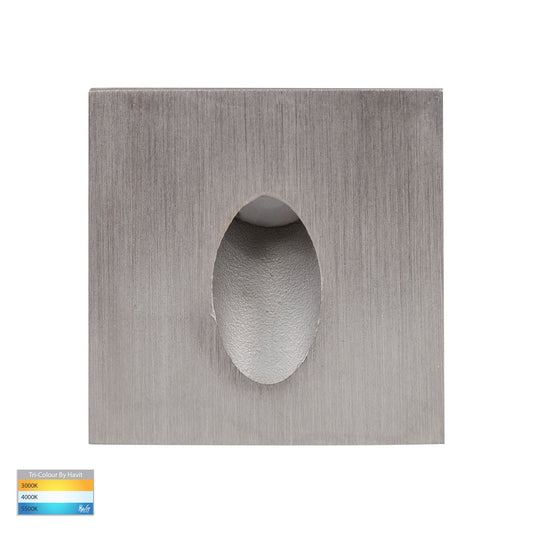 Mini Reces 316 Stainless Steel Square TRI Colour Recessed LED Step Light - HV3216T-SS316-12V