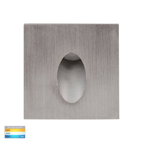 Mini Reces 316 Stainless Steel Square TRI Colour Recessed LED Step Light - HV3216T-SS316-12V