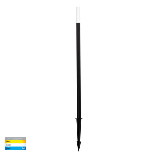 Drique Aluminium Black LED Bollard Spike Light - HV1515T-BLK-24V