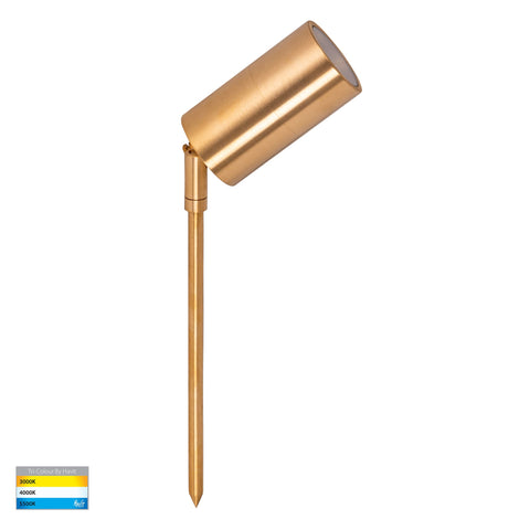 Tivah Solid Brass TRI Colour LED Garden Spike Light - HV1457T