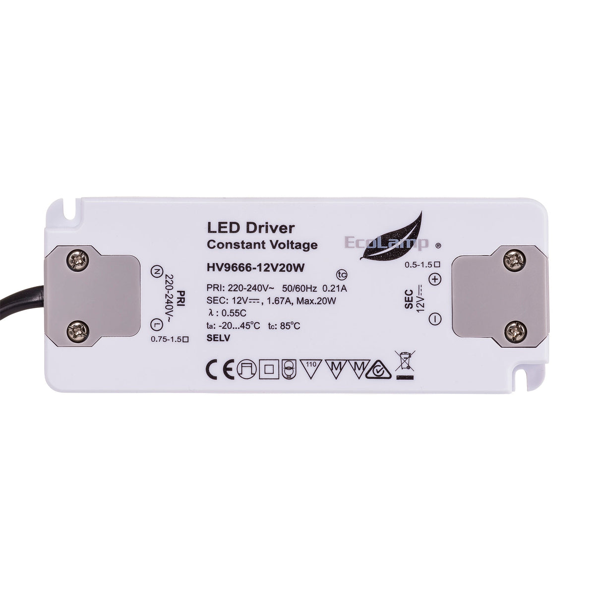 20w Indoor IP20 Constant Voltage LED Driver - HV9666-12V20W
