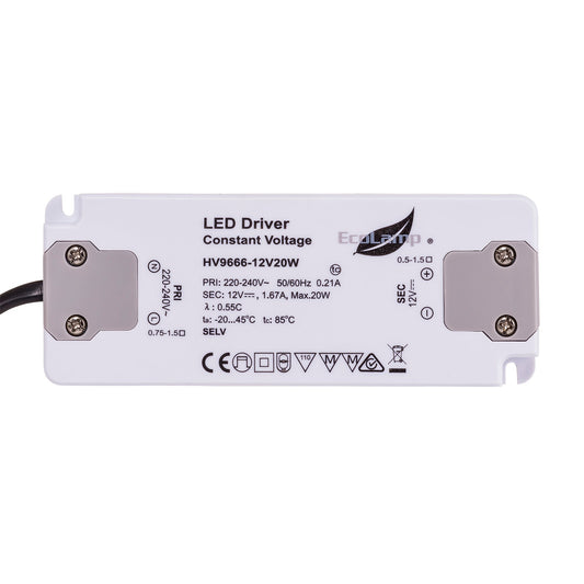 20w Indoor IP20 Constant Voltage LED Driver - HV9666-12V20W