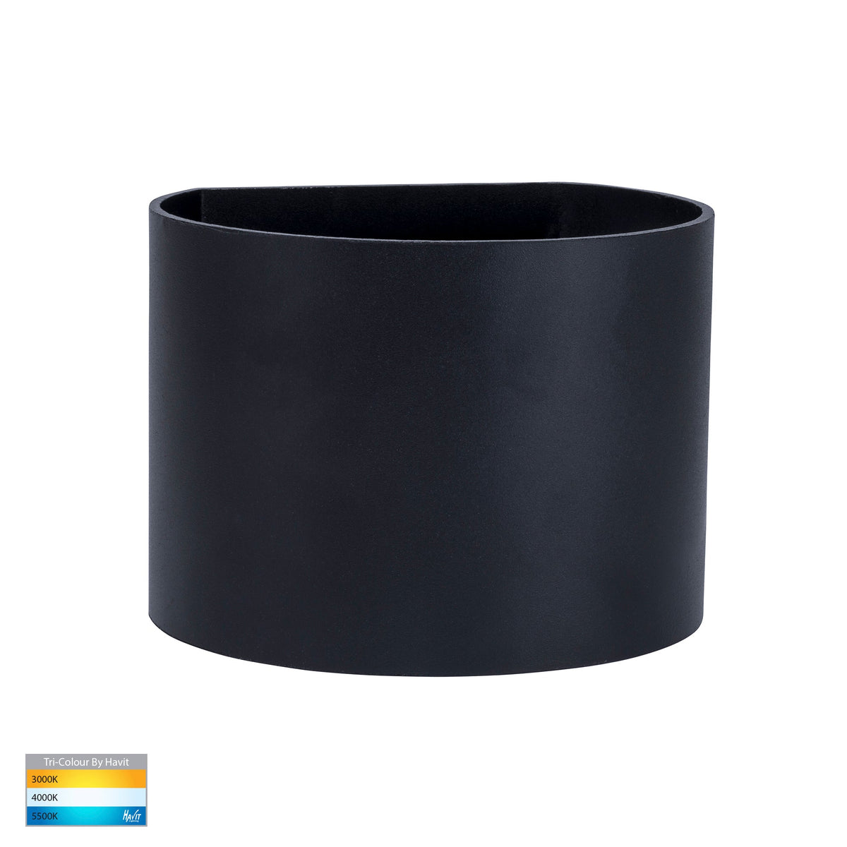 Versa Black Round Up & Down Wall Light - HV3658T-BLK-RND-12V