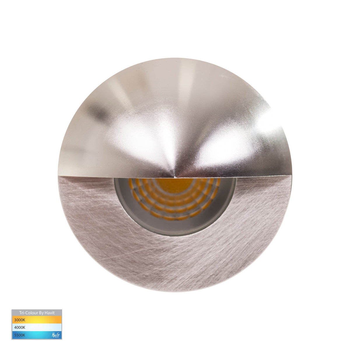 Elite Silver Aluminium LED Wall or Step Light with Eyelid - HV2883T-SLV-12V