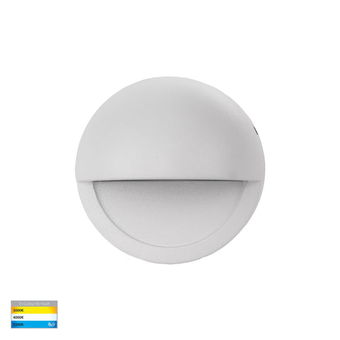 Veko White Step Lights with Eyelid - HV2927T-WHT-12V