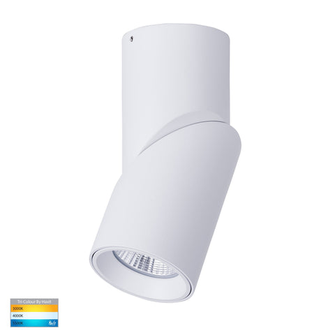 Nella White 12w Surface Mounted Rotatable LED Downlight - HV5823T-WHT-12V
