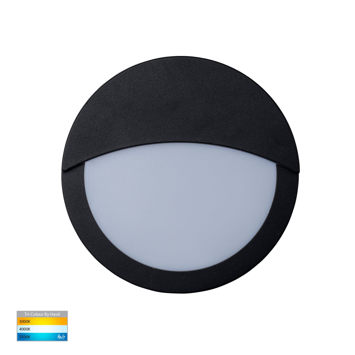 Roto Black LED Bunker Light with Eyelid - HV36012T-BLK