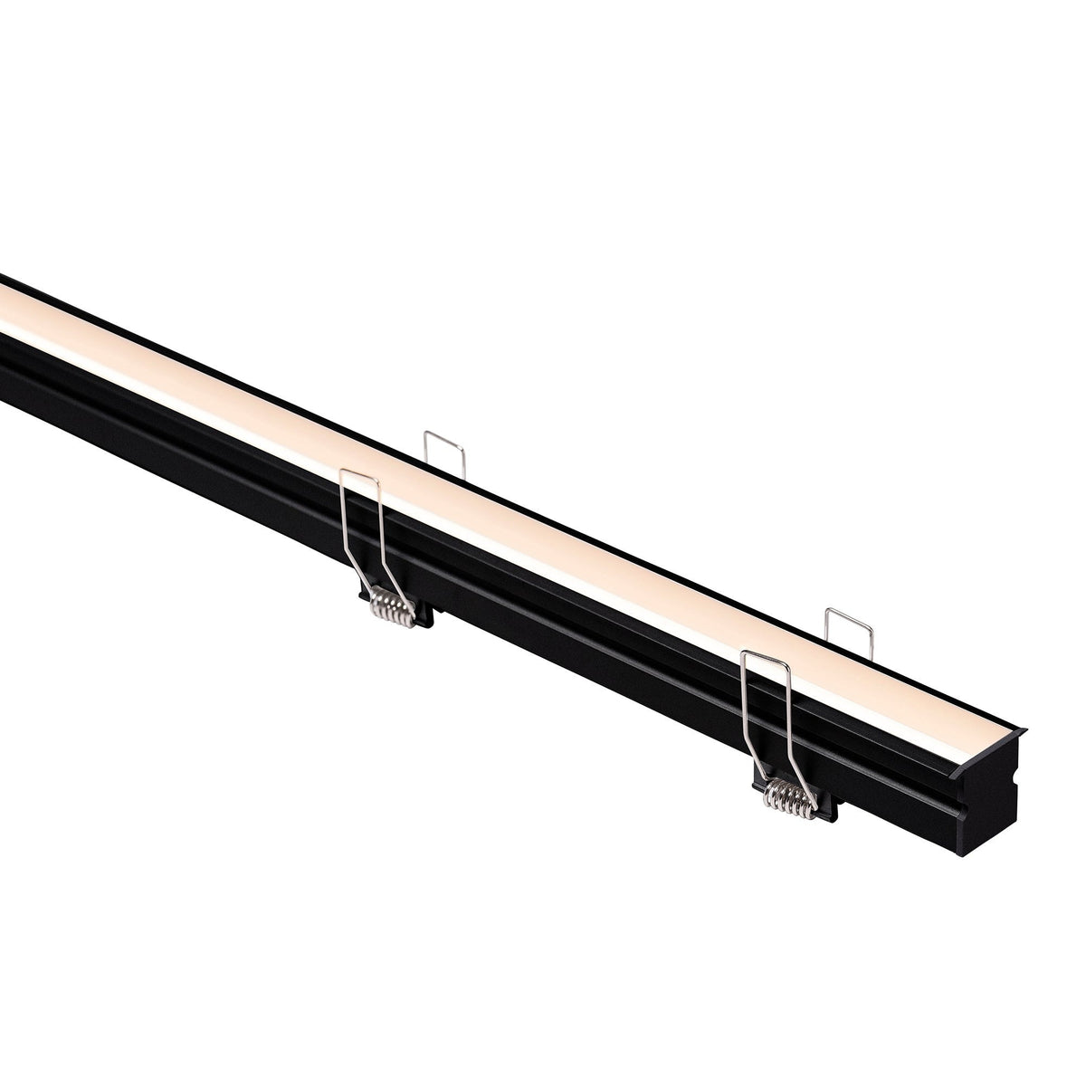 Deep Black Recessed Anti Glare Winged Aluminium Profile - HV9695-2926-BLK-EC