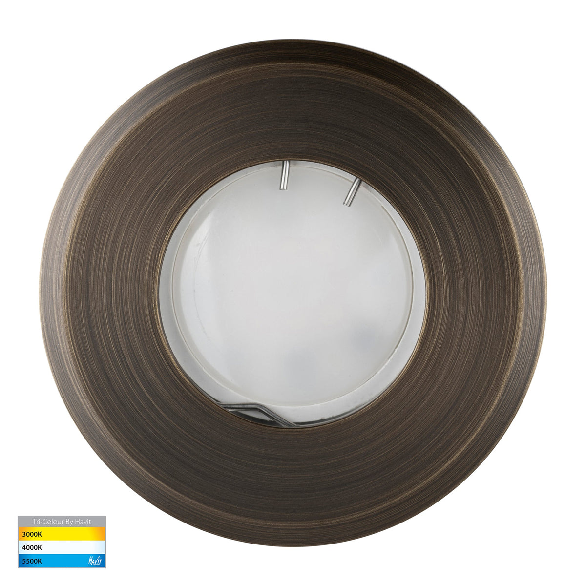 Ollo Antique Brass TRI Colour LED Wall or Inground Light - HV19022T-AB